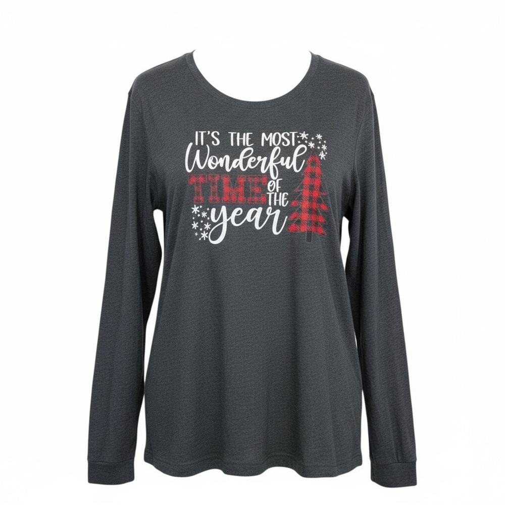 The Most Wonderful Time Of The Year Graphic T-shirt long sleeve tee unisex Sz XL